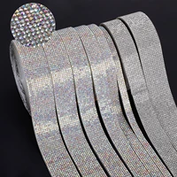 1yard colorful ab crystal rhinestone diamond ribbon glass self adhesive with sticker for diy car phone arts crafts trim