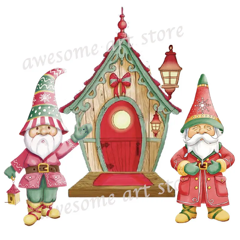

Christmas Craft Dies Santa House Elk Sleigh Cut Dies Metal For Card Making DIY Scrapbooking Paper Decrotive Metal Mold New 2021