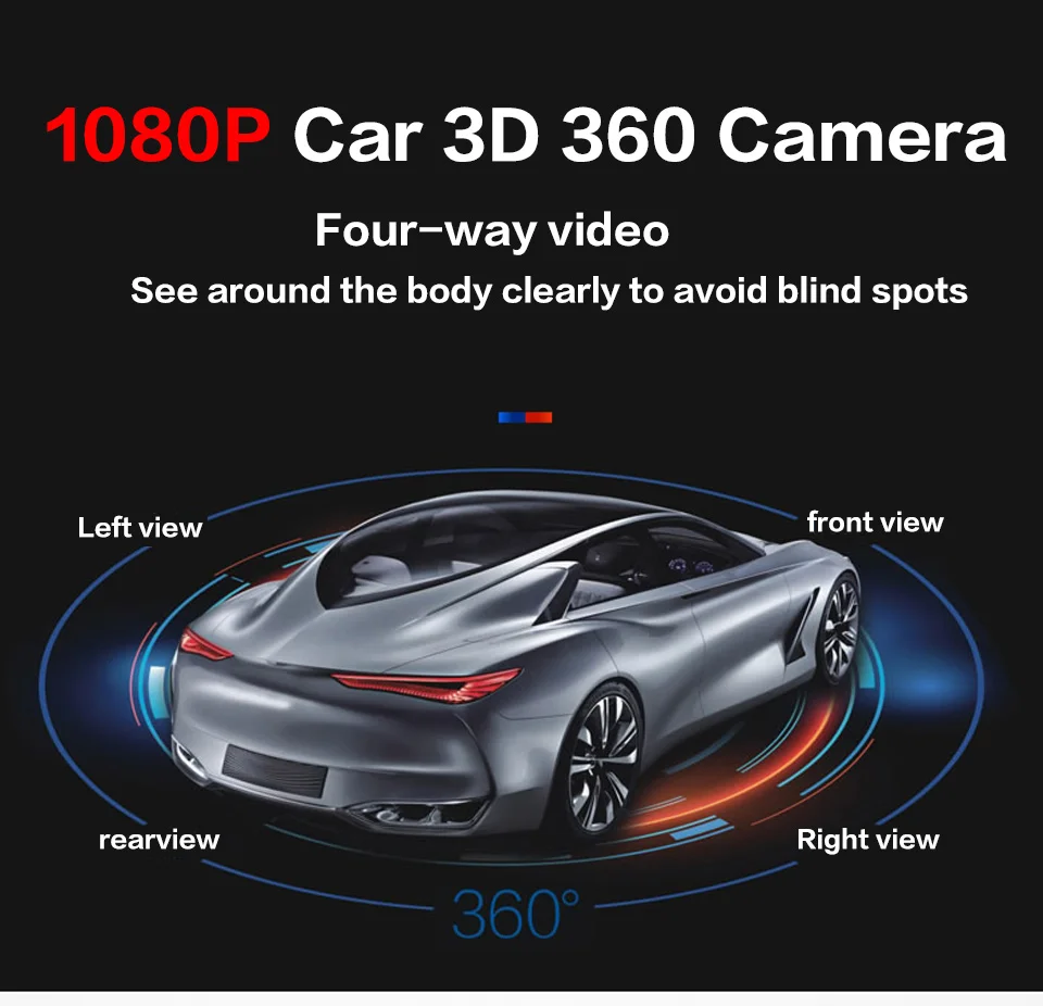2021 Newest AHD 1080P 5D 360 Degree Bird View Panorama System Cameras Car Parking Surround Video Recorder DVR Monitor UHD | Автомобили и