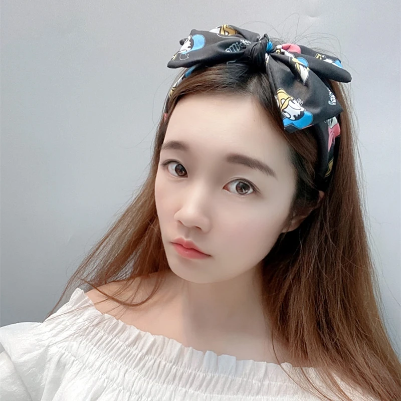 Повязка на голову с Микки и Минни Маус из мультфильма милая повязка бантом для