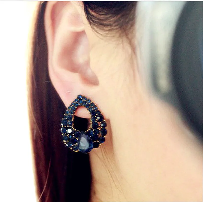 Женские серьги-гвоздики с синим цирконием серьги для девочек свадебные