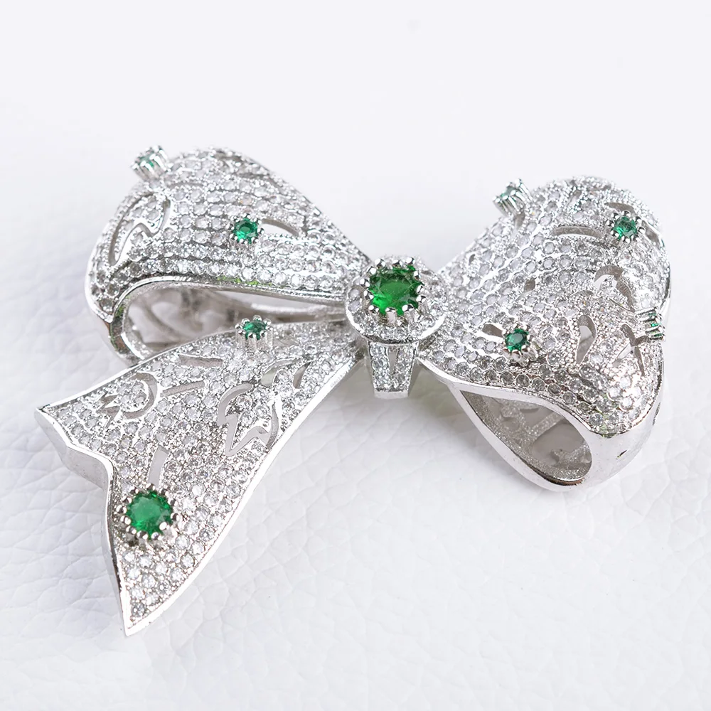 

40x46mmCz Micro pave bowknot connector for necklace /bracelet