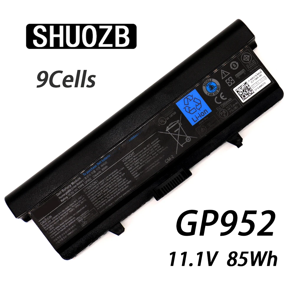 11 1 V 85Wh GP952 Аккумулятор для ноутбука Dell Inspiron D608H GW240 X284G RN873 RU586 1525 1526 1545 1440 1445 1750 9 Cell