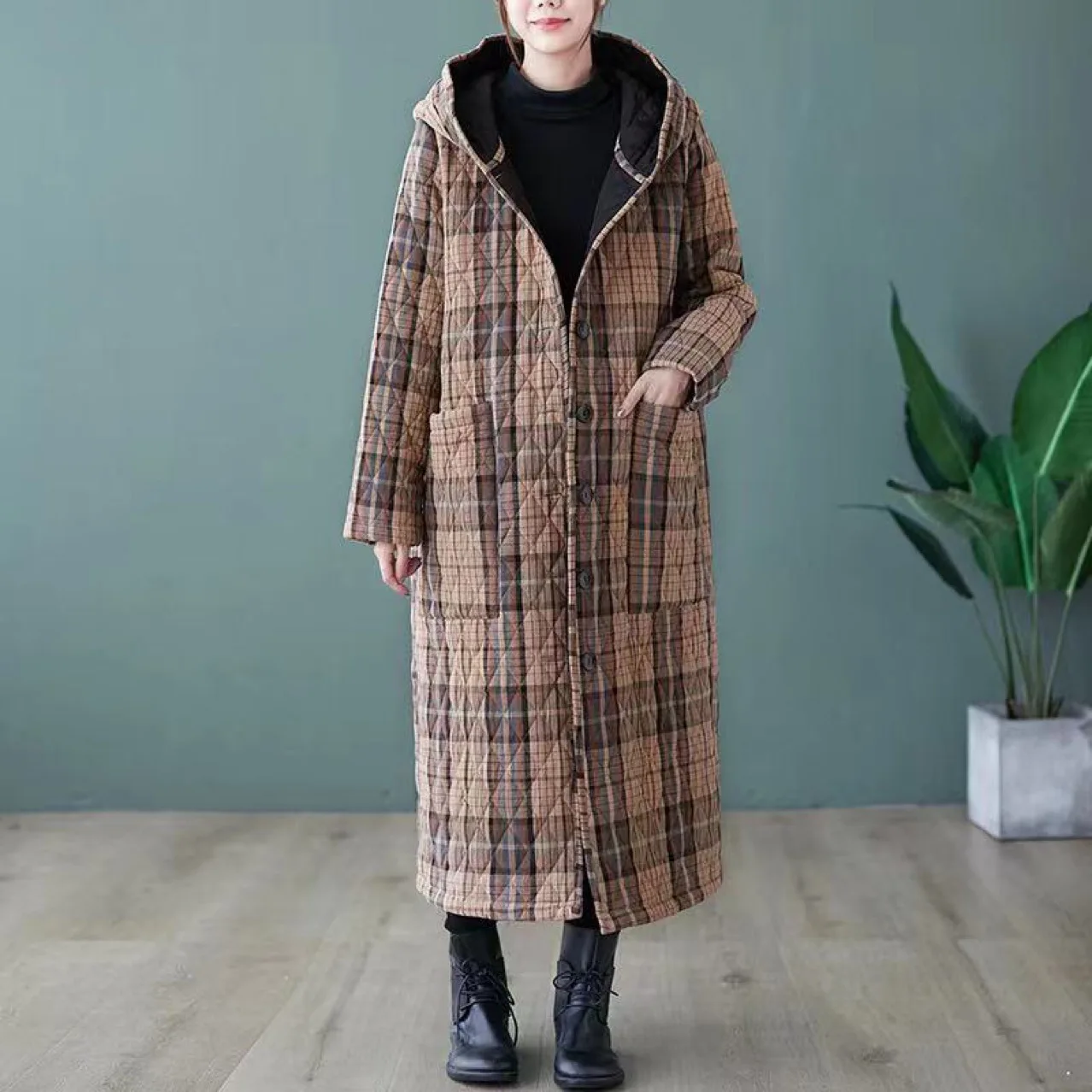 2021 New autumn winter Women Fashion Down long hoodie down Parkas Cotton Jackets Thick Female Long warm coat clothing