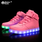 Детские кроссовки со светодиодной подсветкой, светящаяся подошва, для подростков, Размеры 25-37