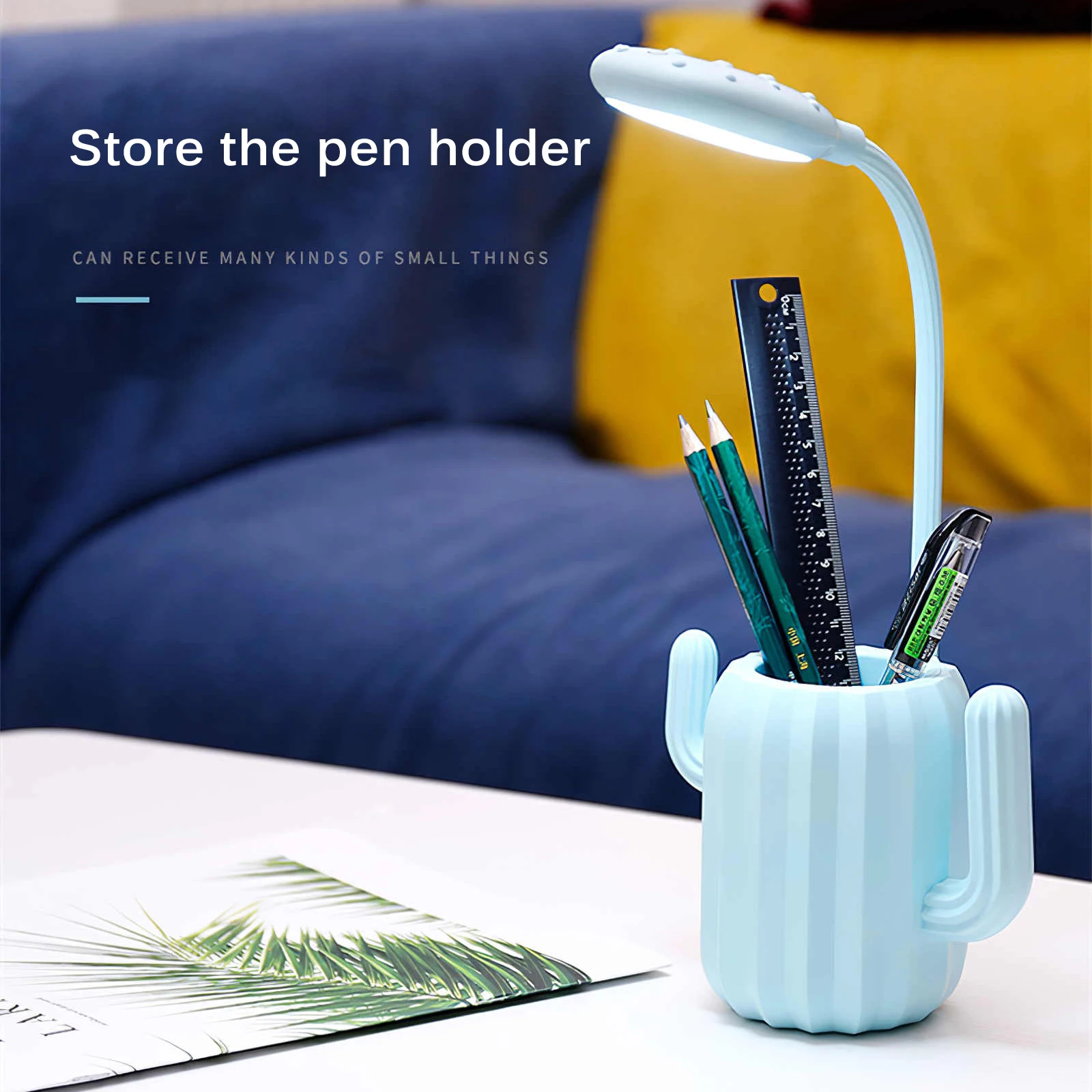 Multifunctional LED Cactus Lamp Folding USB Charging Table 3-Gear Night Light Study with Pen Storage Holder for Students | Освещение