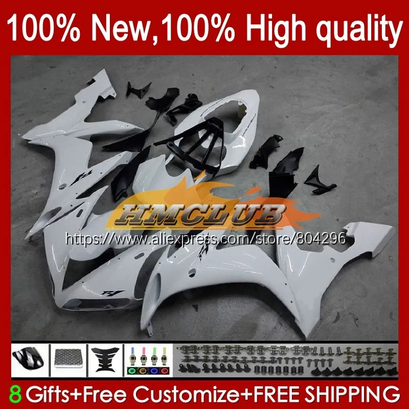 Корпус для YAMAHA YZF R 1 1000 CC 1000CC YZFR1 61No.8 R1 04 05 06 YZF1000 глянцевый белый 2004 2005 2006
