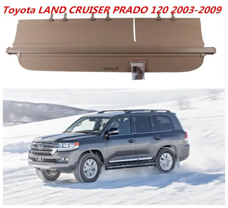 

Fits For Toyota LAND CRUISER 2003-2009(black, beige) High Qualit Car Rear Trunk Cargo Cover Security Shield Screen shad