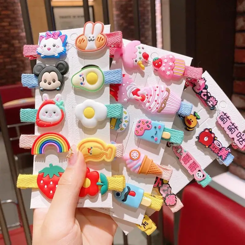 10 шт./компл. зажим для волос в виде мороженого единорога клубники Детский милый