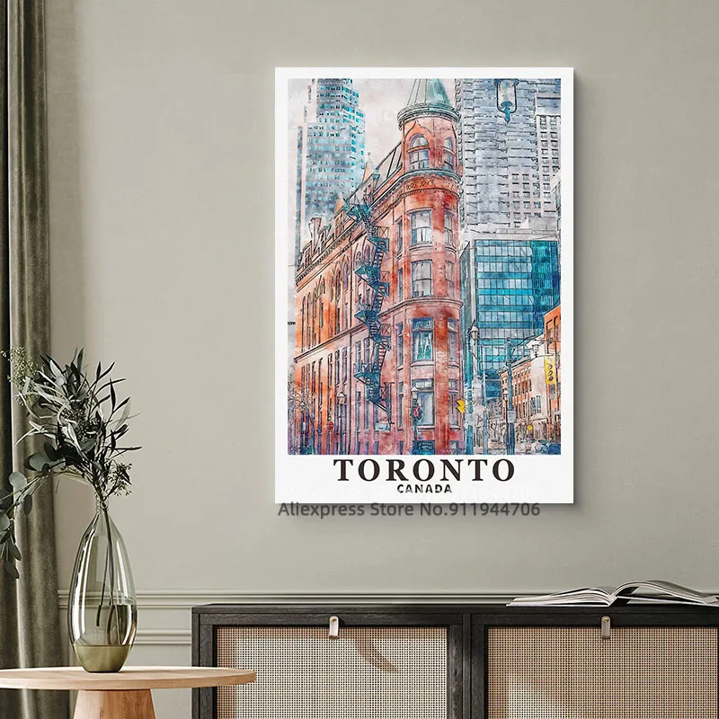 Путешествия эстетика Торонто Канада плакат Холст Плакаты и принты декор