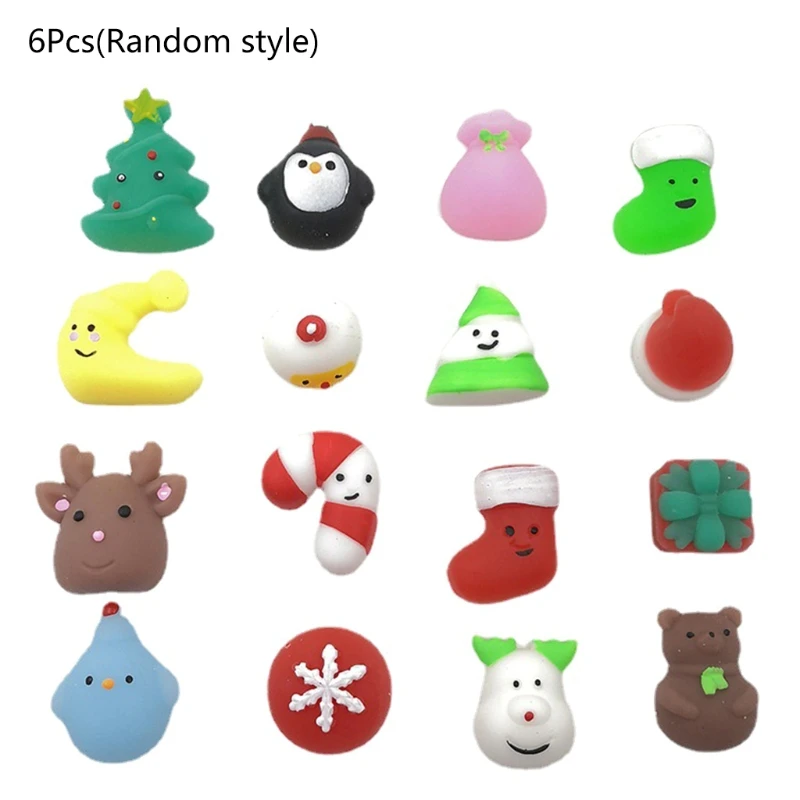 

H37A детская Интерактивная Рождественская мягкая игрушка из 6 предметов с пазами, портативные игрушки для снятия стресса
