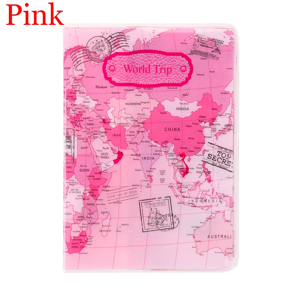 PINK Модный женский кошелек из искусственной кожи с объемным дизайном, держатель для паспорта, цветочный принт, Обложка для документов, паспорта, чехол, держатель для ID карт - Цвет: PINK