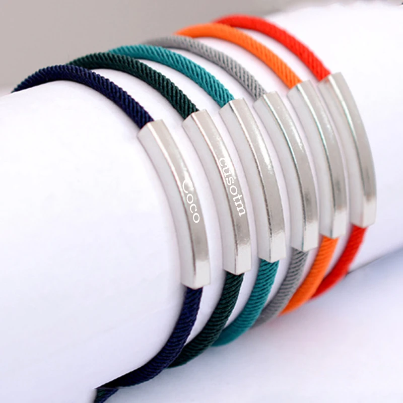 Женский браслет ручной работы из стерлингового серебра 925 пробы с гравировкой