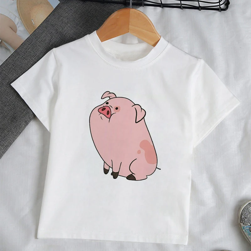 

Pink Pig Latest 2-9 Year Children's Short Sleeve Girls Cartoon Anime Clothes Cute Children Clothes Printing Summer Round Neck