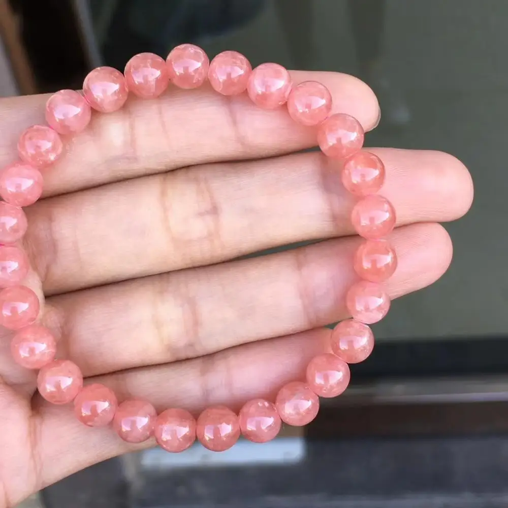 Женский браслет с натуральными розами и круглыми бусинами 6 мм 7 8 9 AAAAA|Гибкие