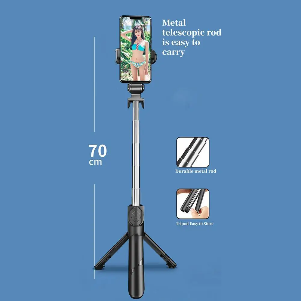 

1Pcs Portable Multifunctional Wireless Bluetooth Selfie Control Tripod Remote Mini Smartphone Stand Foldable With Stick Bla T8R7