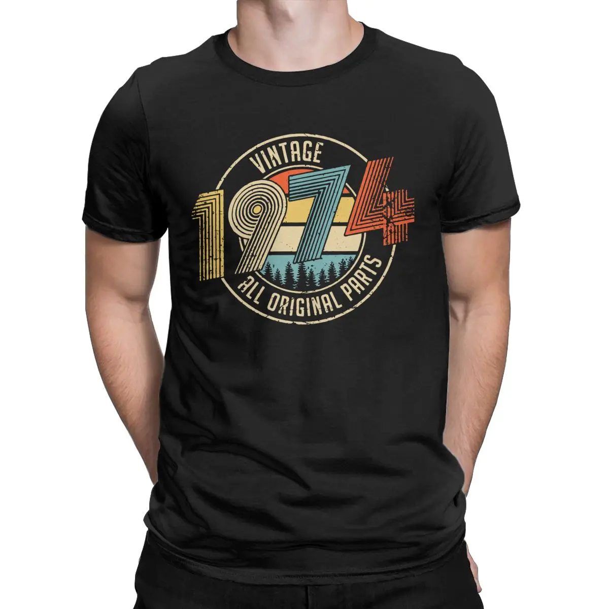 

Men T-Shirts Vintage 1974 All Original Parts Birthday Gifts Funny 100% Cotton Tees Short Sleeve T Shirts O Neck Clothes 6XL