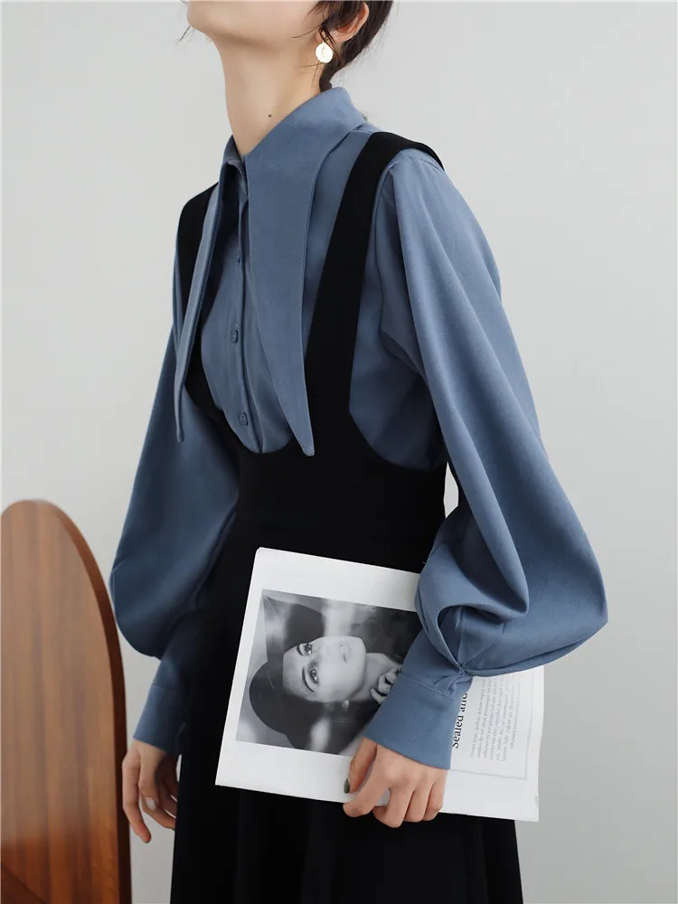 Женский комплект одежды из двух предметов длинная рубашка с рукавами-фонариками