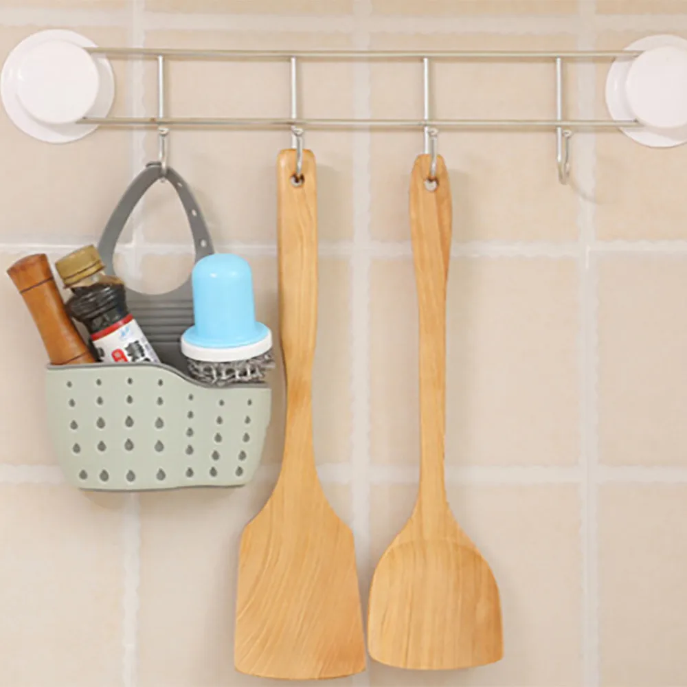 Kitchen Storage Portable Shelf Bracket Useful Suction Cup Sink Soap Sponge Drain Rack Sucker Tool #15 | Дом и сад