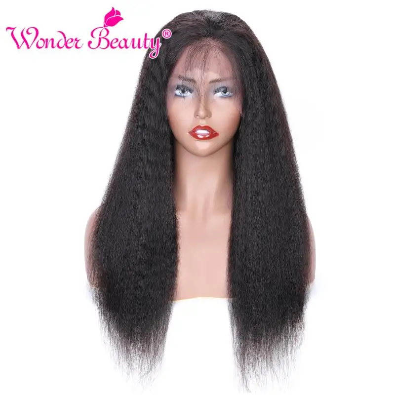 Кудрявые прямые парики 150% человеческие волосы натуральные черные чудо-красота