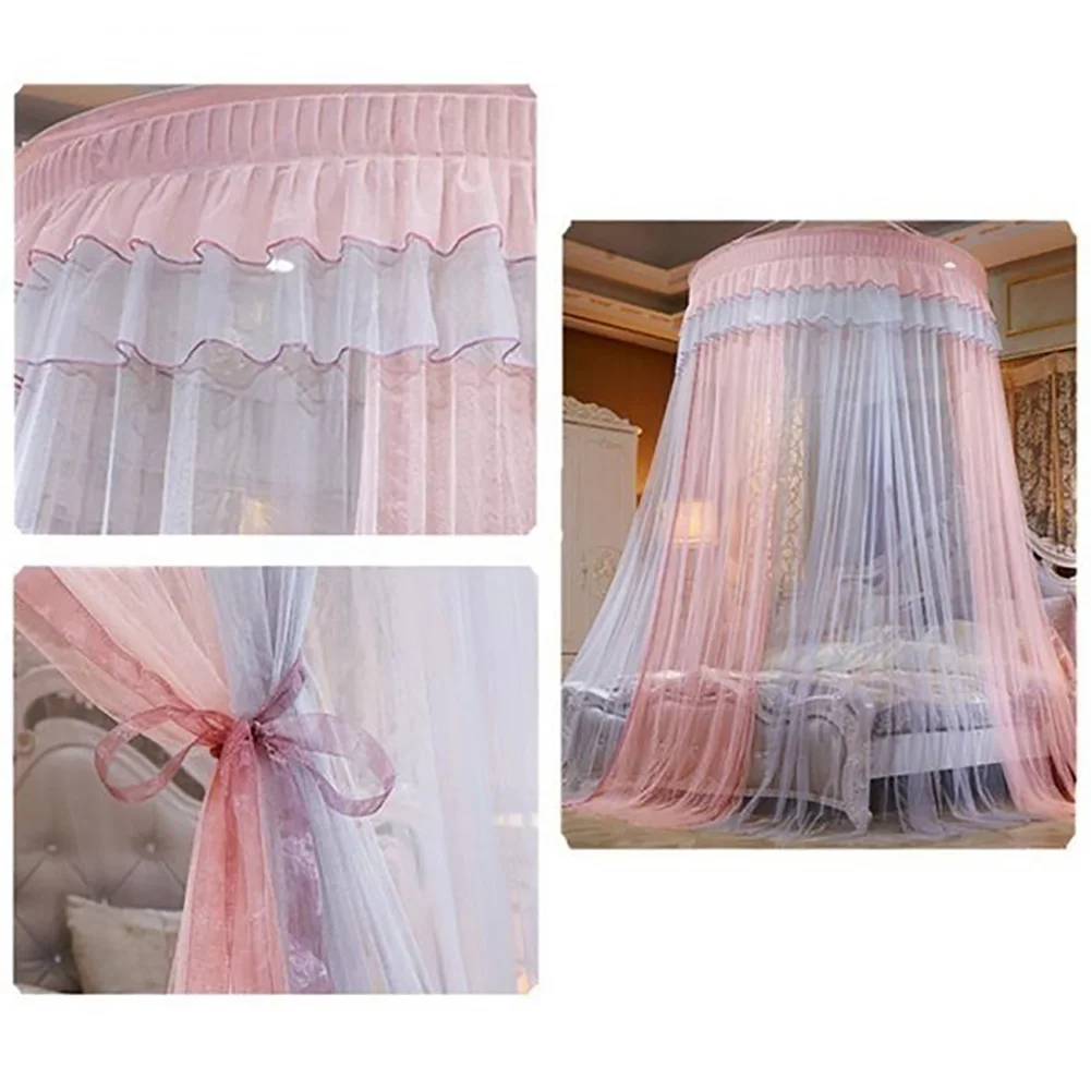 Romantic Hung Dome Bed Princess Round Foldable Fly Insect Proof Net Bedroom Breathable Circular Curtain Home Decor Easy Install | Дом и сад