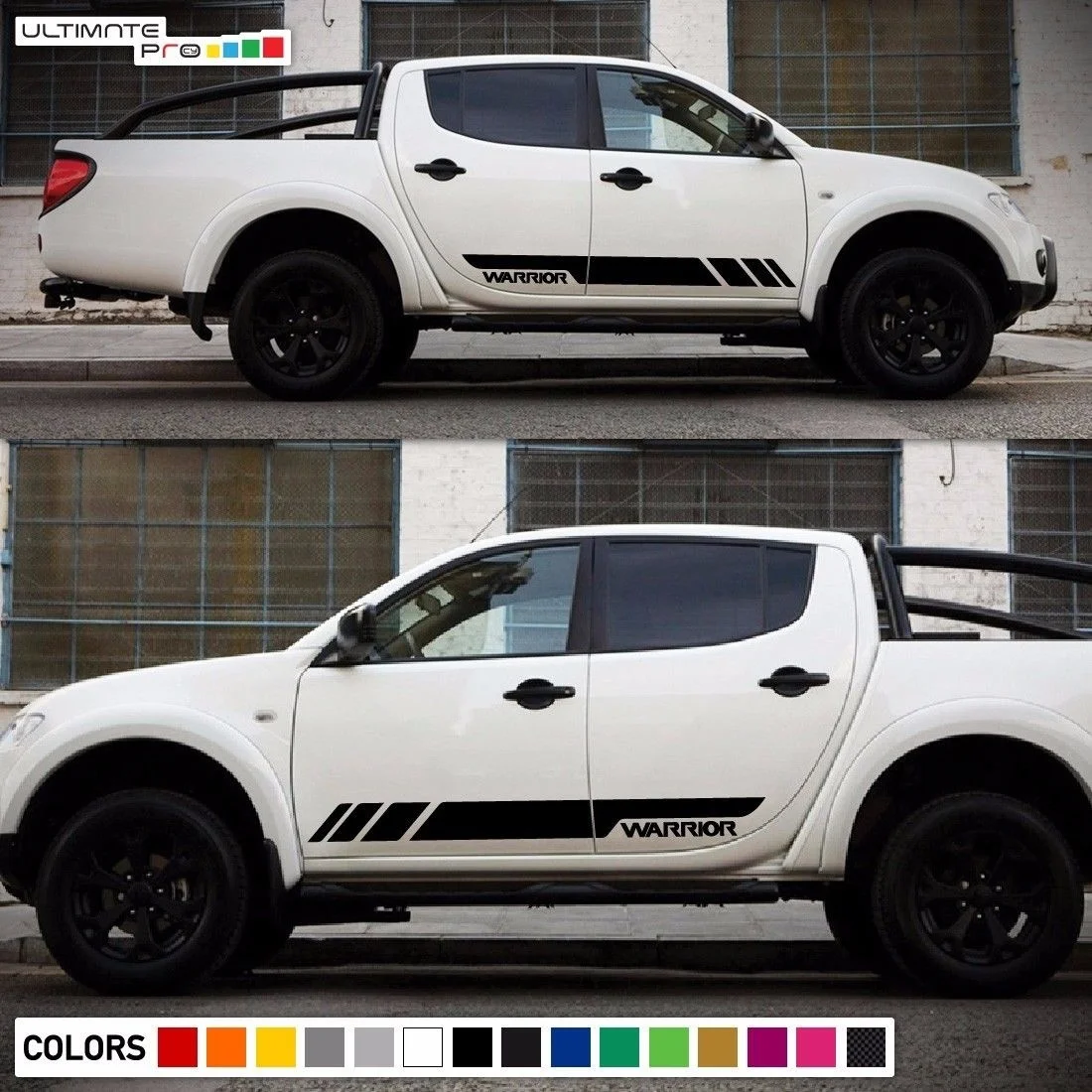 

For 1Set/2Pcs Decal Sticker Side Stripe Kit Mitsubishi L200 Triton Warrior Light Tailgate Car Styling