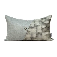 lan jingze home decor grey patchwork pillowcase decorative modern pillow cover for bedroom cushion cover 30x50cm