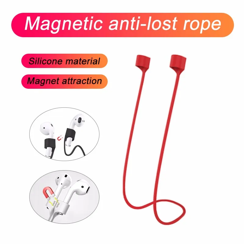 Magnetic Earphone Strap For Airpods 2 TWS Anti Lost String Rope Bluetooth earphones Silicone Cable Cord | Электроника