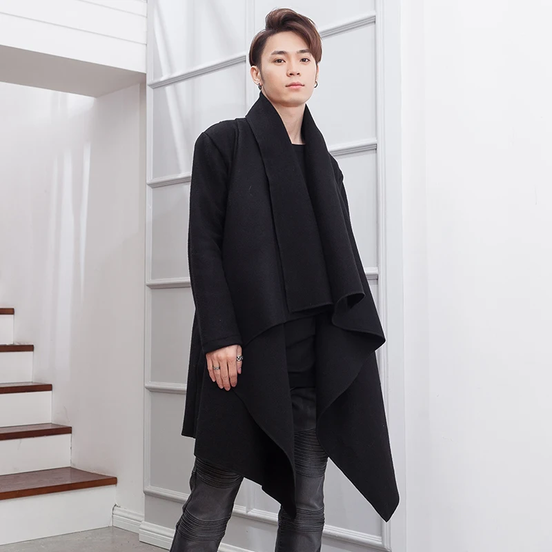 

Твидовая ветровка для парикмахера на осень и зиму, твидовое пальто средней длины, корейское издание, приталенное твидовое пальто нестандартной формы