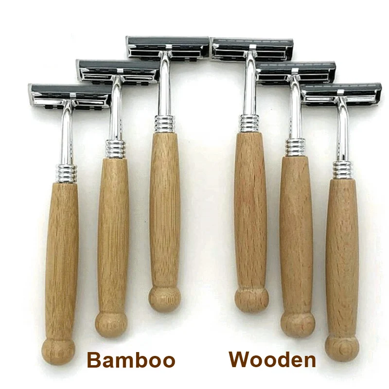 

1 шт., Мужская бритва с деревянной ручкой