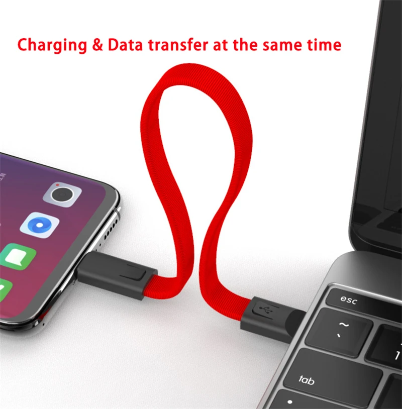 2.4A портативный брелок USB кабель для быстрой зарядки для iPhone XS MAX XR Micro usb type C шнур для зарядки данных для SAMSUNG S10+ Xiaomi