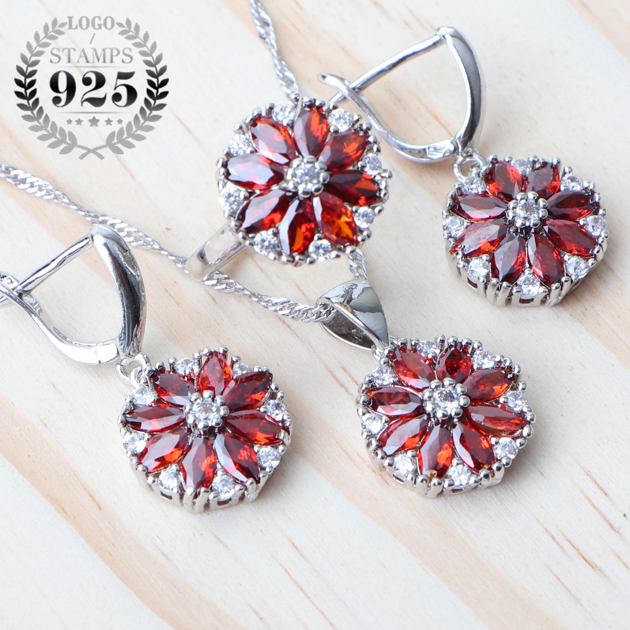 Серебряный 925 свадебный ювелирный набор для невесты роскошный кубический костюм