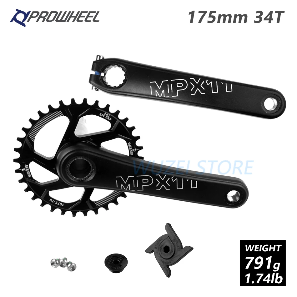 175mm Black 34T PROWHEEL MPX11 Кривошип горного велосипеда цепное колесо 170/175 мм/30/32/34/36/38 T звезды MTB велосипед диаметра окружности болтов для SRAM GXP XX1 X9 модными принтами XO X01 - Цвет: 175mm Black 34T