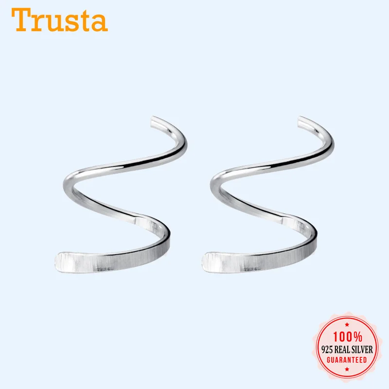 Женские Спиральные серьги колечки Trustdavis из стерлингового серебра 925 пробы плотно