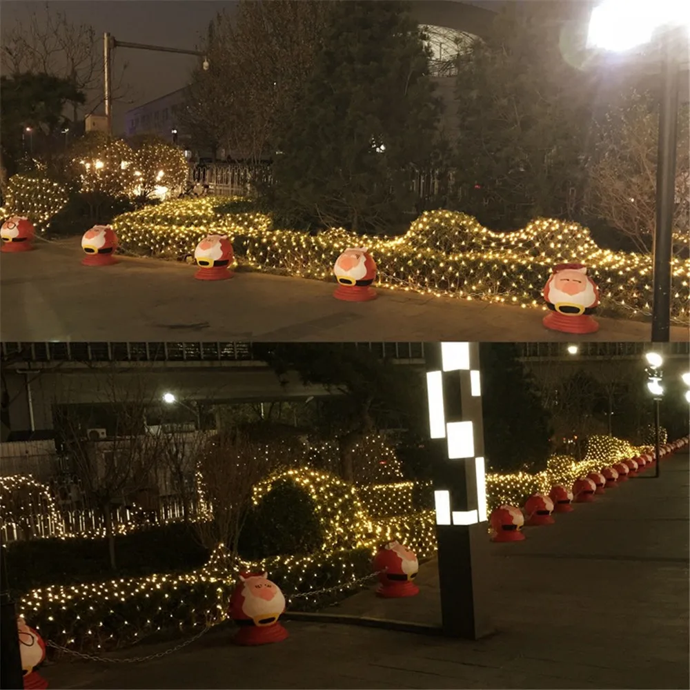 Светодиодный сетчатый светильник на солнечной батарее 1,1x1,1 м 2x3 м для дома, сада, окна, занавески, декоративный светильник s для Рождества, свадьбы