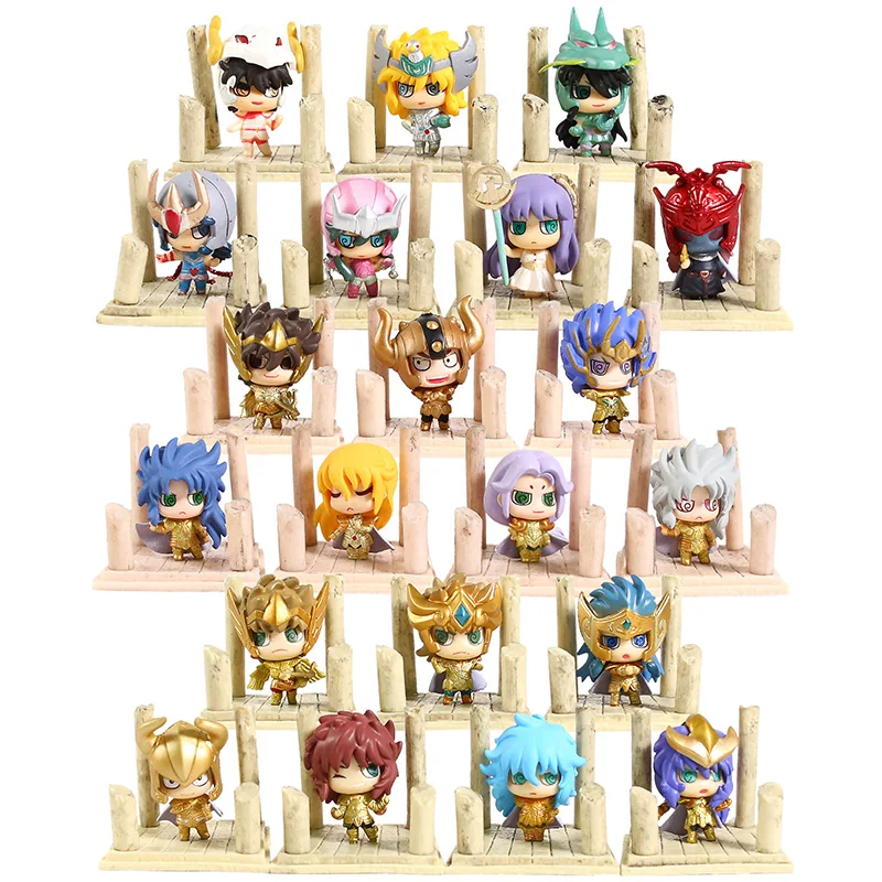 

Saint Seiya Shun Shiryu Seiya Hyoga Ikki Saori Kido Aiolos Milo Shaka Camus Dohko Shura Aiolia Saga Q Ver Figures Toys 7pcs/set