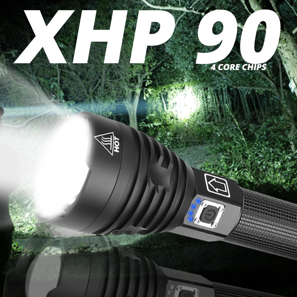 XHP90 самый мощный светодиодный фонарик с зарядкой от USB XHP50 XHP70 ручная лампа 26650 18650