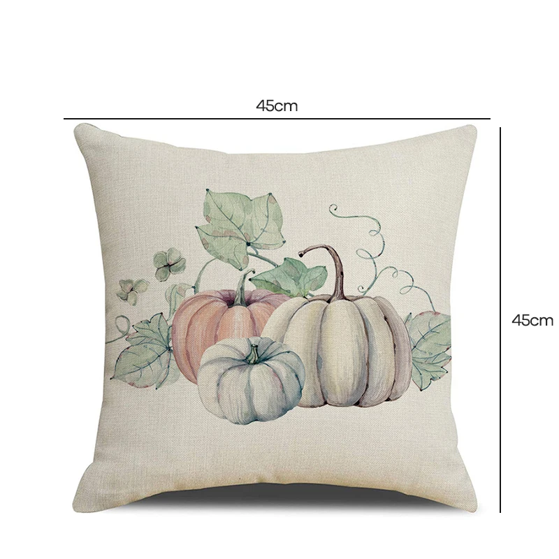 

Thanksgiving Linen Cushion Cover Soft Pillow Cover for Sofa Car Waist Throw Pillow Cover 45cm*45cm Bed Home Decoration