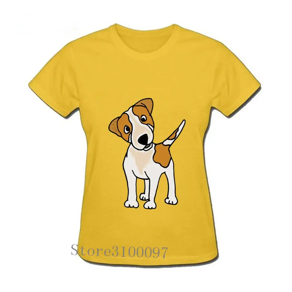 

Women T Shirts Black Cool Funny Puppy Jack Russell Terrier Dog T Shirt Short Sleeve Ultra Cotton O Neck Tees Shirts Female