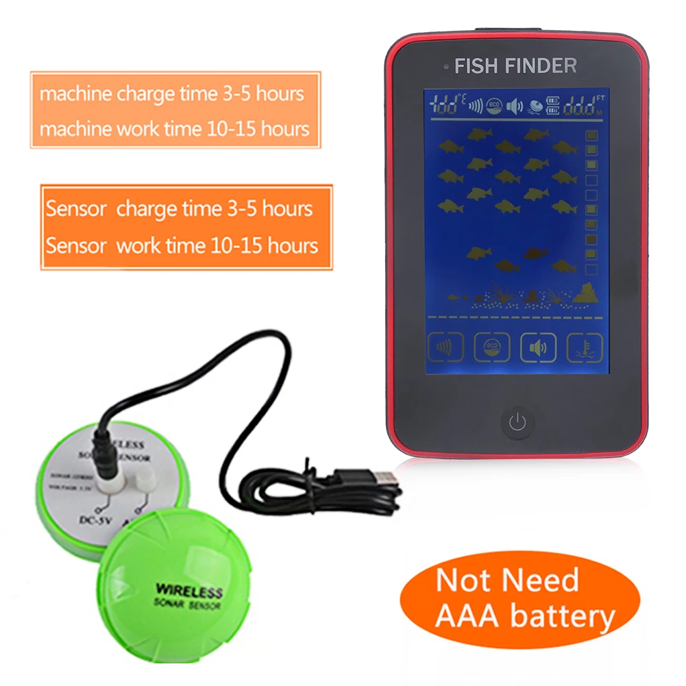Pаспродажа Подводный беспроводной рыбопоисковый эхолот высокой четкости с сенсорным экраном, рыболовная снасть, беспроводной цветной экран, HD-камера,...