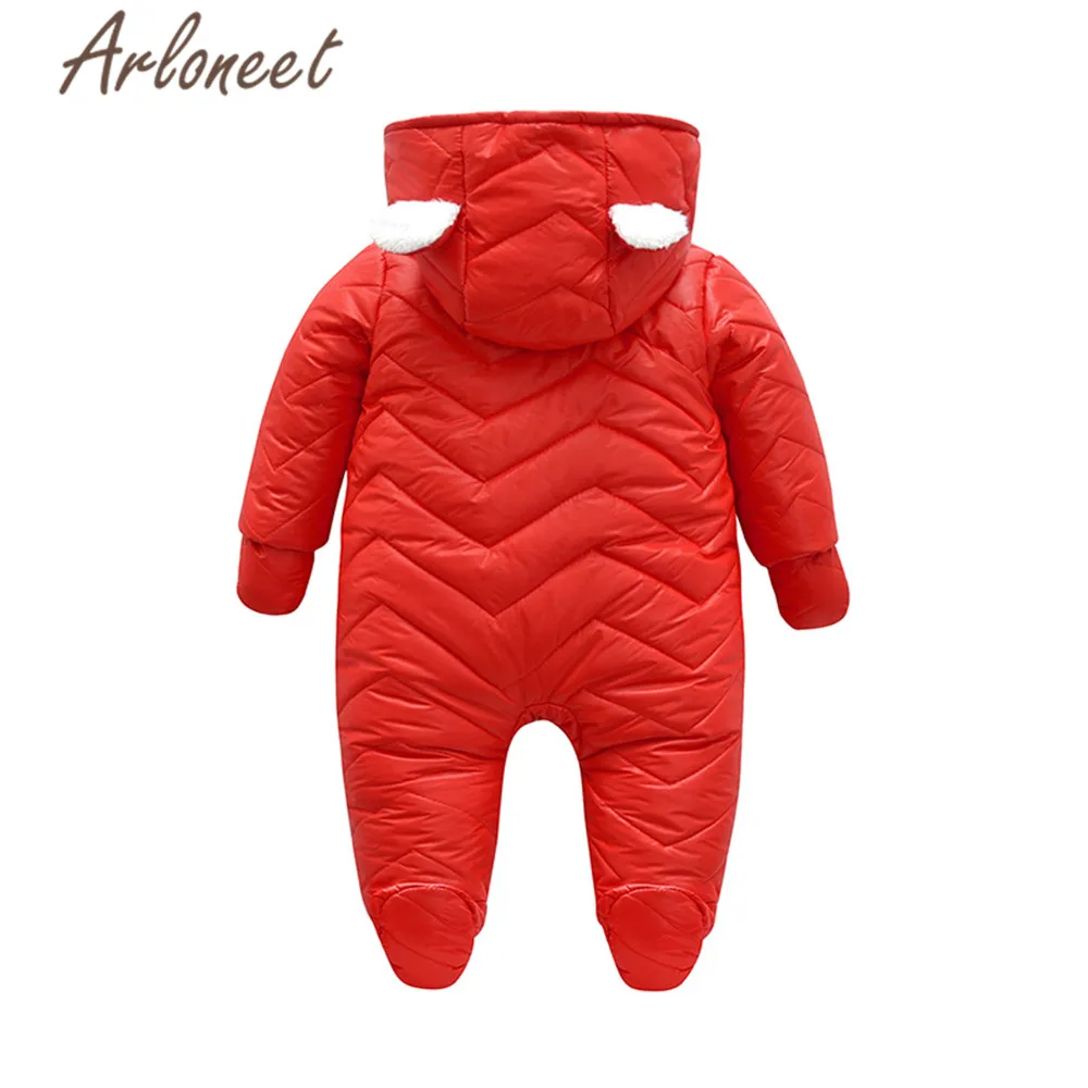ARLONEET clothes baby boy winter thick coat Cartoon beer romper Jumpsuit zipper Hooded outerwear footies | Детская одежда и обувь
