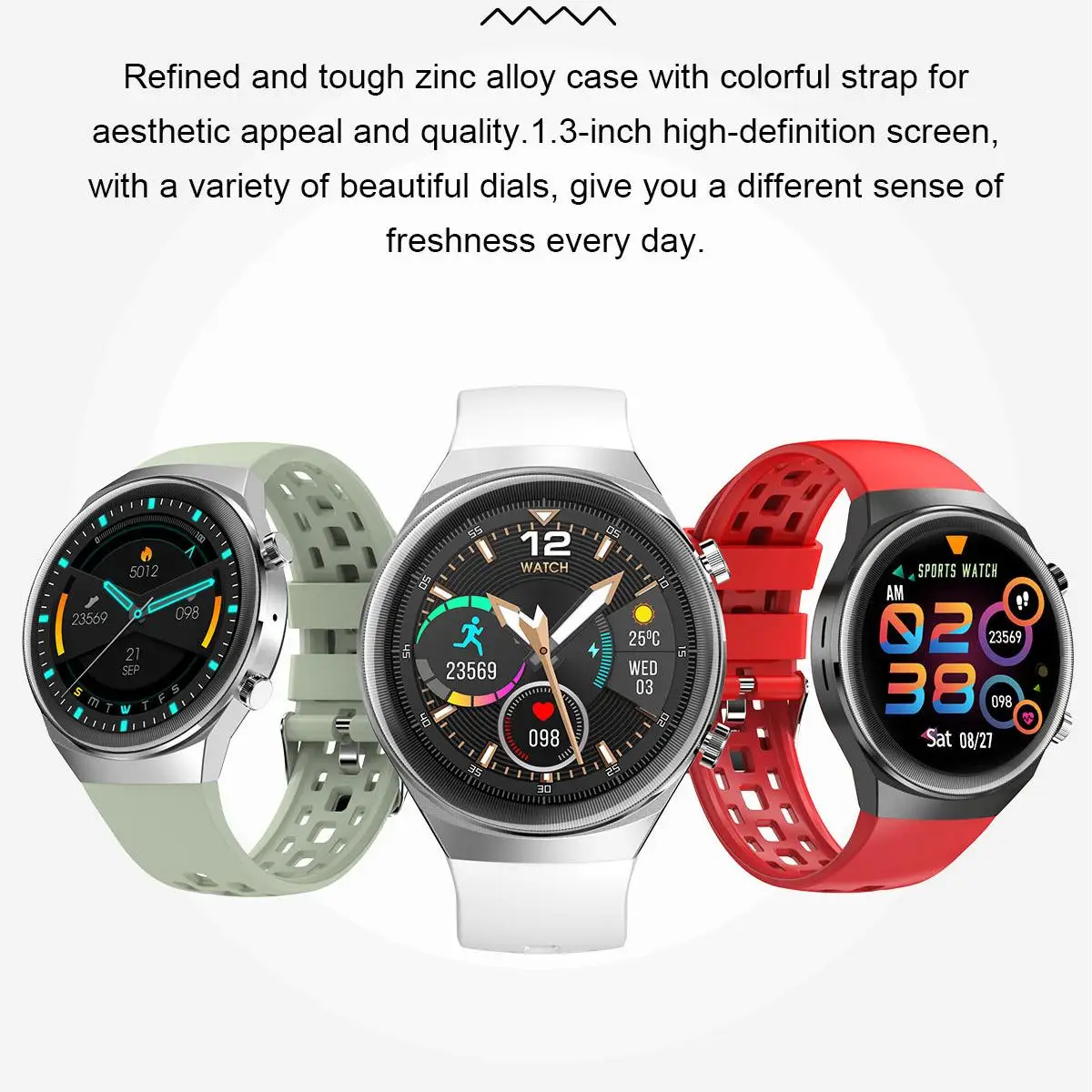 

Q8 Smart Watch Full Circle Full Touch Dynamic Heart Rate Monitoring Music Playing Multi Language Movement Bluetooth Call Watch