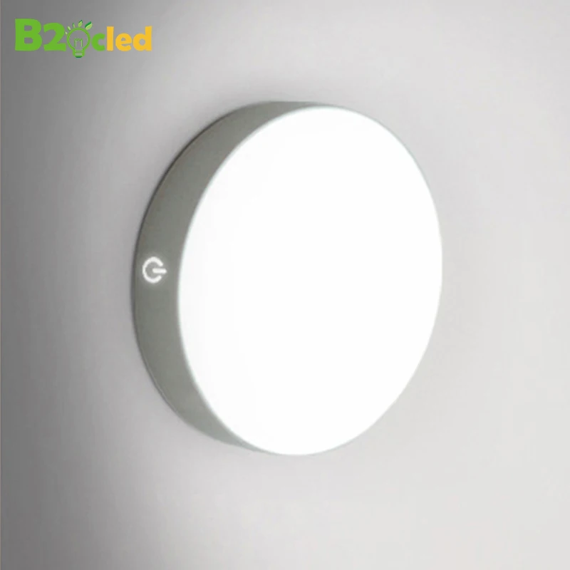 LED Motion Sensor Night Light USB Charging Human Body Induction Round Night Lamp Bedroom Bedside Wardrobe Magnetic Children Lamp