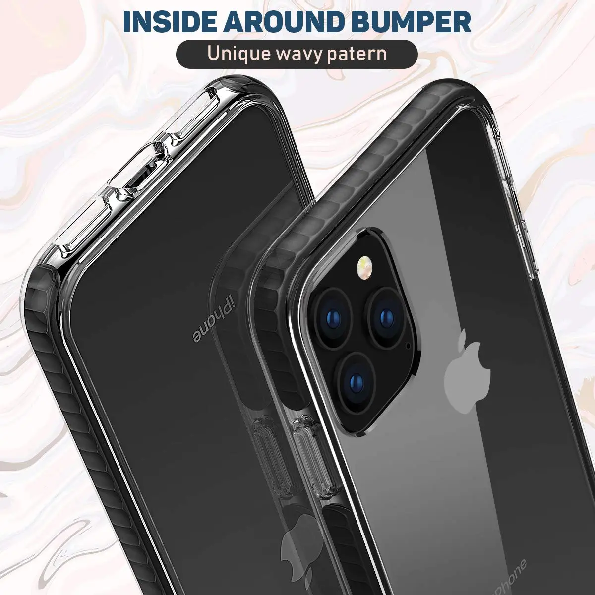 Для iPhone 11 Pro Max чехол прозрачный тонкий Кристальный противоударный чехол-бампер