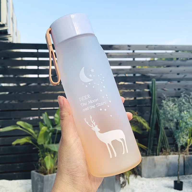 560ml Water Bottle Leak Proof for Girl Biking Travel Portable Water Bottles Plastic milk bottle insulated water bottle - Цвет: Цвет: желтый