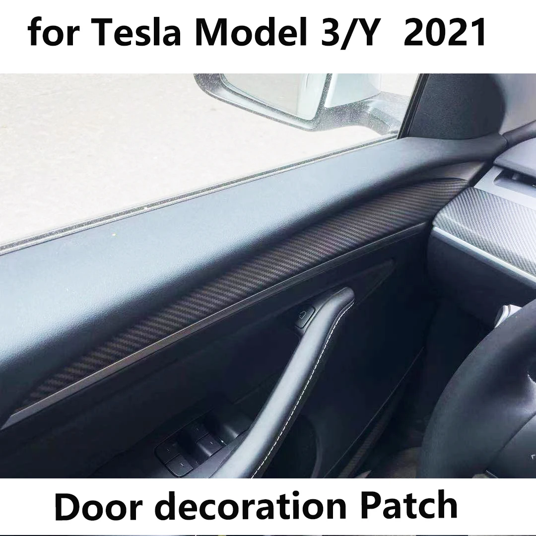 

Матовая задняя панель из углеродного волокна для Tesla Model 3 2021, нашивка для украшения двери, защитный декоративный чехол, аксессуары, модель Y ...