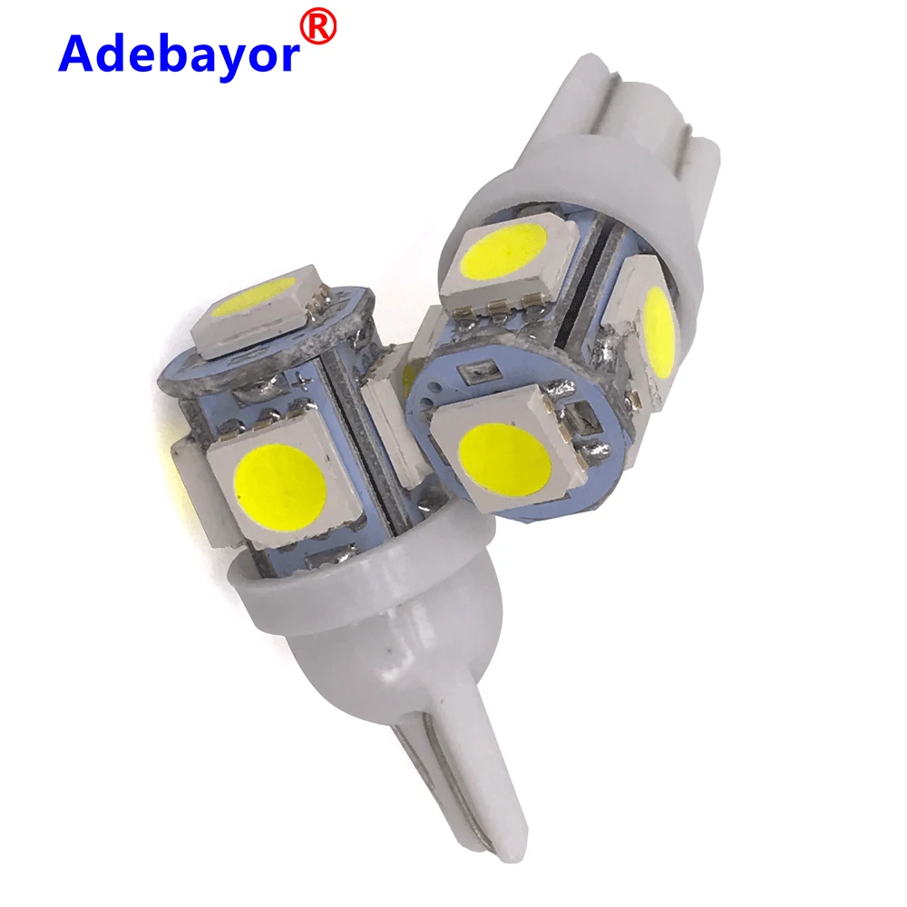 20 шт. Оптовая продажа Детское нижнее белье T10 5 SMD 5050 W5W 194 501 светодиодный Авто