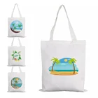 Летняя Пляжная морская сумка для продуктов, Холщовая Сумка-тоут, маленькая сумка-шоппер 2021, аниме шоппинг и другие дизайнерские сумки, женские вместительные сумки с принтом
