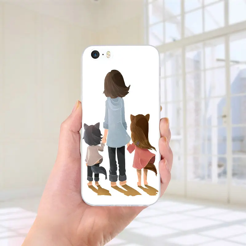 Детские мягкие силиконовые чехлы из ТПУ с изображением волка Yuki для iPhone 7 Plus 6 6S 6s 5