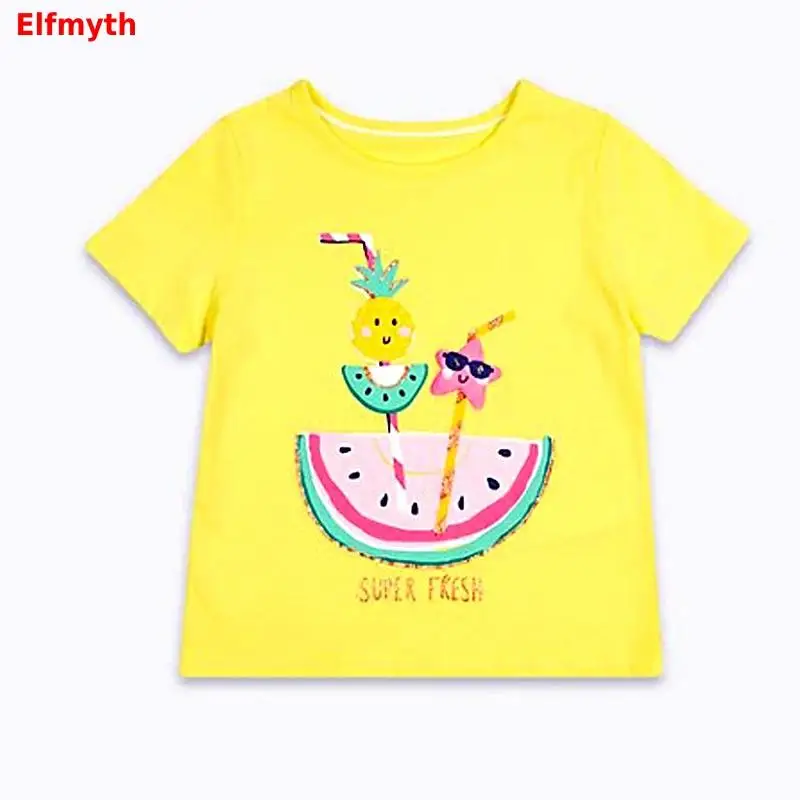 Elfmyth 2021 футболка для девочек одежда Детская с единорогом летние топы костюм